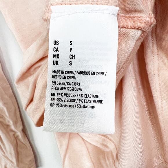 American Eagle Soft + Sexy Long Sleeve Shirt strappy back light pink Size Small - Picture 4 of 6